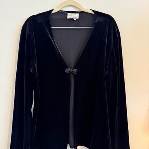 Adrianna Papell Black Velvet Cardigan